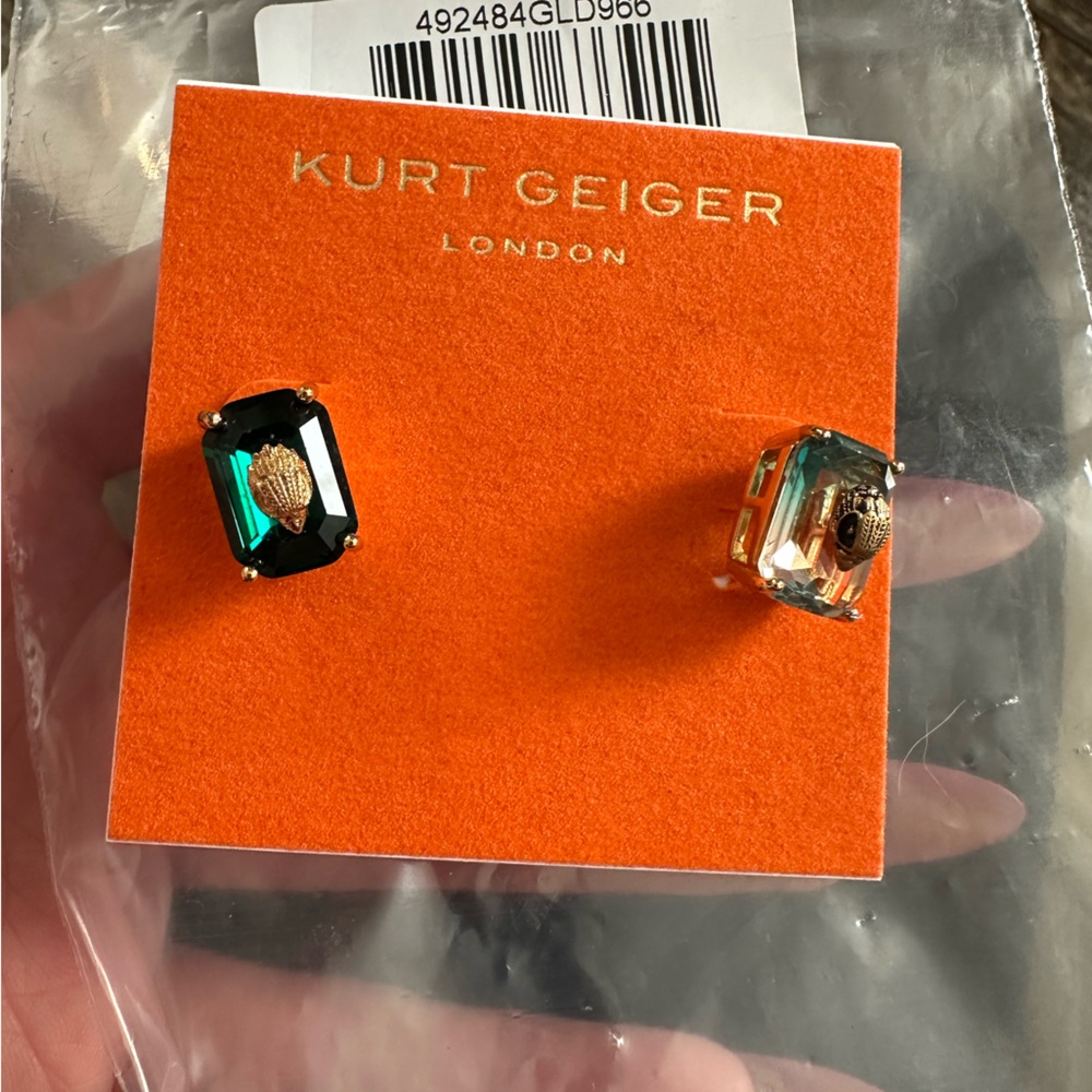 Kurt Geiger Green and Clear Earrings